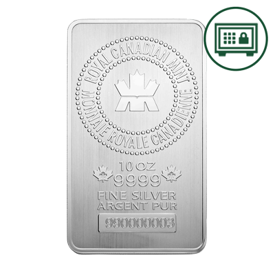 A picture of a Lingot d’argent de 10 oz de la Monnaie royale canadienne - Stockage sécurisé